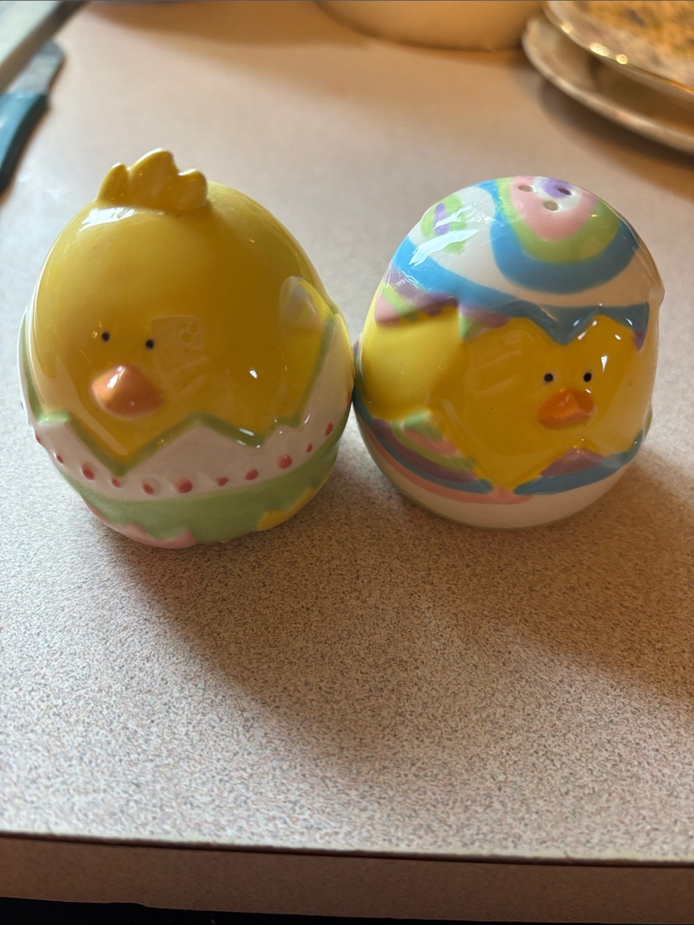 Ceramic Easter Chick Salt & Pepper Shakers - Yellow